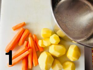 Ciotola, patate e carote