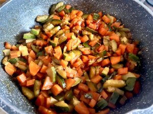 Verdure soia e miele