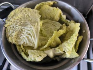 Verza lavata e lessata