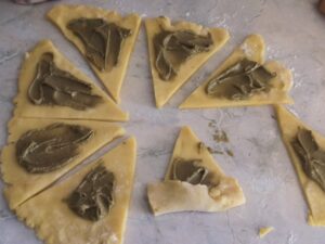 Triangoli con crema di pistacchio